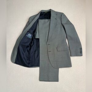 Embassy Square Suit Men's 40R Gray Micro Houndstooth 2pc EUC Pleated Pants